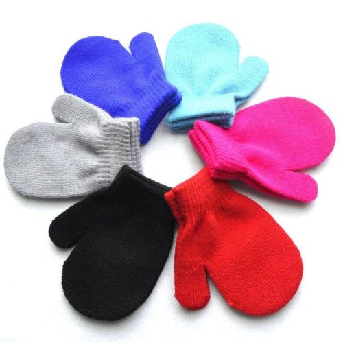 Candy Color Knitted Baby Gloves Winter Knit Wool Newborn Mittens