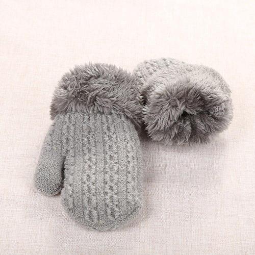 Baby Knitted Warm Gloves Infants Patchwork Outdoor Mittens Wool Gloves