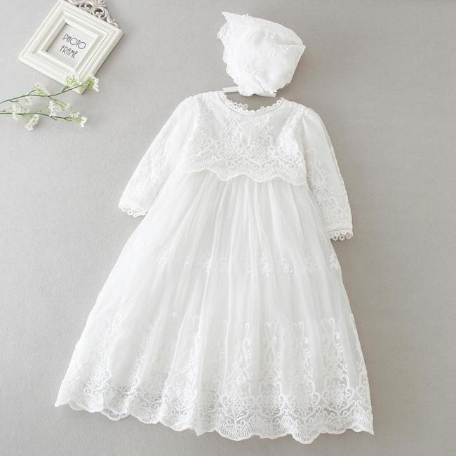 Baby Girls Dress Long Sleeve Kids First Birthday Ball Gown Infant Dresses 3-24 month