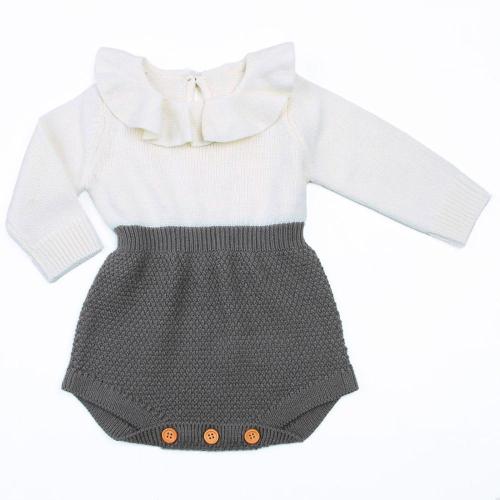 Newborn Baby Girl Clothing Rompers Wool Knitting Tops Long Sleeve Romper
