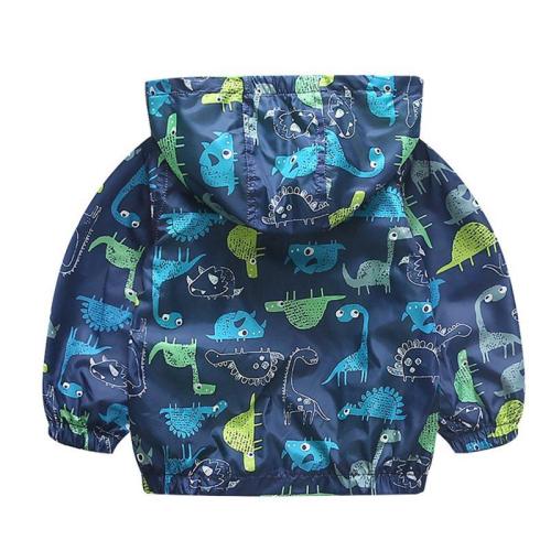 Dinosaur Windbreaker Kids Jacket Boys Outerwear Coat