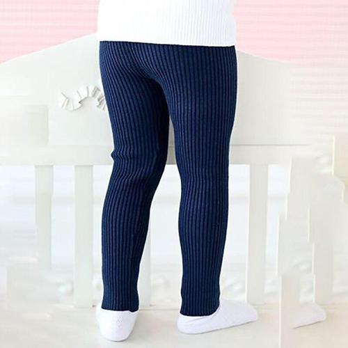 Toddler Baby Girls Solid Pattern Pants Leggings Children Cute Stretchy Warm Trousers Bottoms