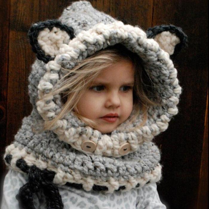 Knitted Winter Baby Hat Fox Ear Hat Woollen Warm Children's Hat