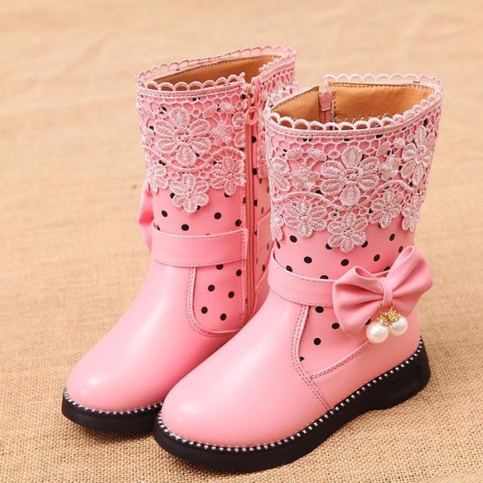 Fashion Girls Snow Boots Children's General Leather Shoes for Girls