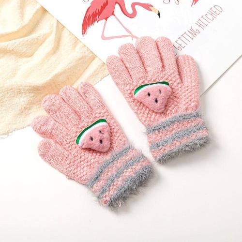 Baby Gloves Knitted Winter Cute 3D Fruit Gloves Warm Children Full Finger Gloves