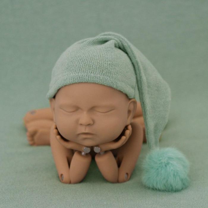 Newborn Photography Props Knit Fur Ball Hat Beanie Baby Cap