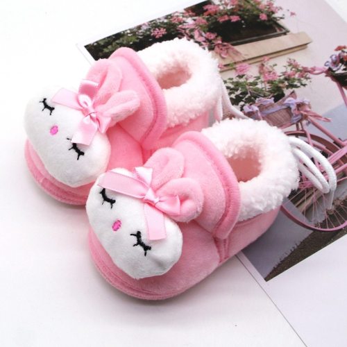 Baby Shoes Toddler Slippers Kids Girls Cartoon Rabbit Warm Winter Shoes