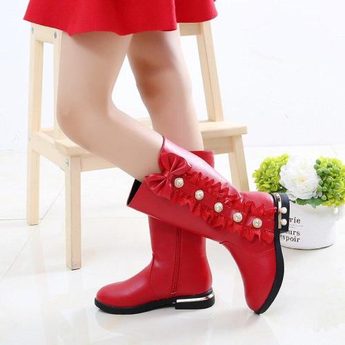 Kids Shoes for Girls High Leg Boots Fashion Princess Thickening Snow Boots