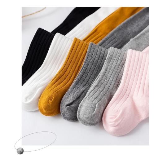 Pure Color Children's Tights Cotton Knitted Pantyhose For Girls