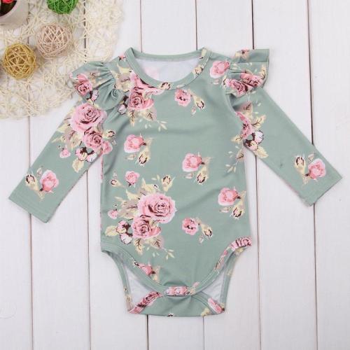 Cute Newborn Baby Girls Flying Sleeve Romper Outfits Jumpsuit