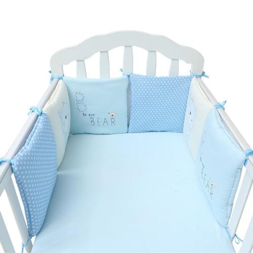 Velvet Stitching Infant Baby Bumpers Kids Cotton Nursery Bedding Baby Linen Baby Crib Set