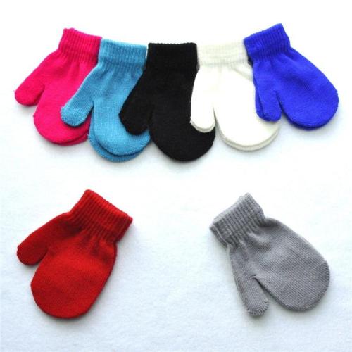 Candy Color Knitted Baby Gloves Winter Knit Wool Newborn Mittens