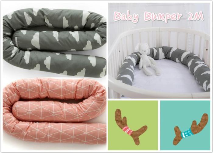 Baby Bumper Pillow Cushion Bumper For Infant Baby Safety Crash Barrier Bed