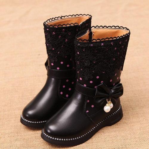 Fashion Girls Snow Boots Children's General Leather Shoes for Girls