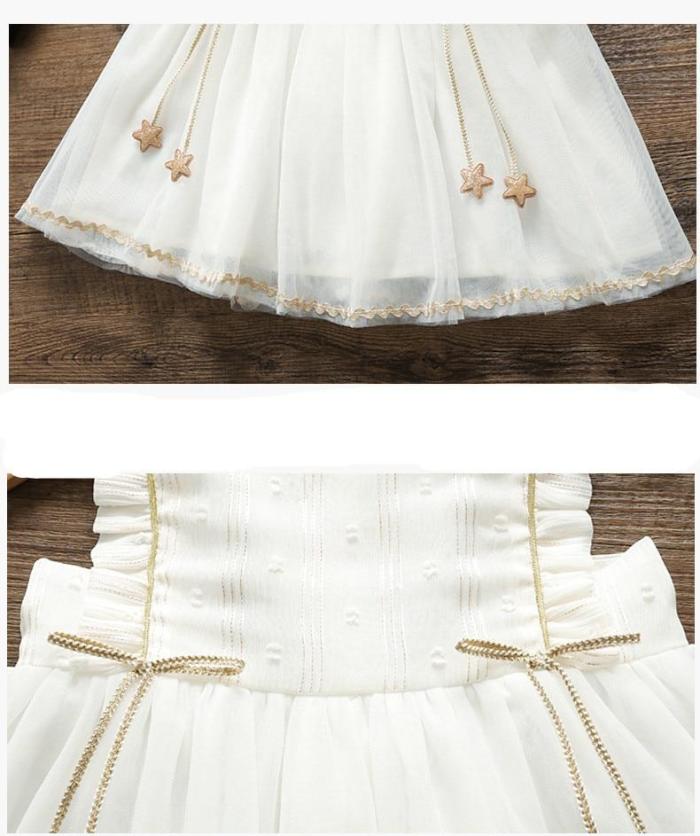 Princess Baby Girl Summer Dress Party Birthday tutu Dress White Baptism Wedding Dresses