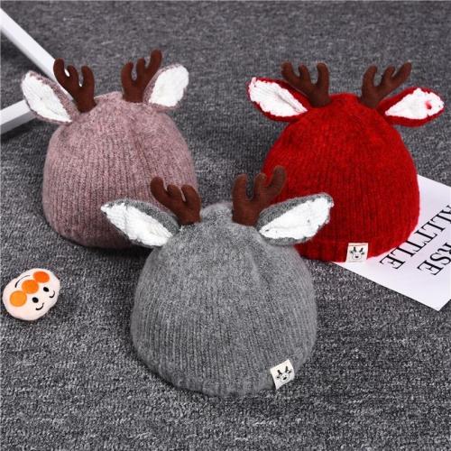Winter Cute Cartoon Hat Deer Ears Baby Cap Knitted Baby Hat
