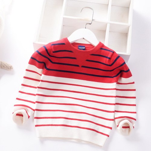 Boys Sweater Kids Striped Children Round Neck Top Sweater Baby Clothes