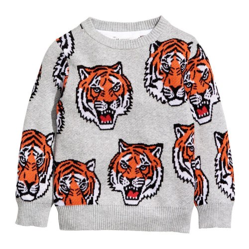 Tiger Warm Baby Girls Boys Sweater Kids Tops Winter Clothes Clothing