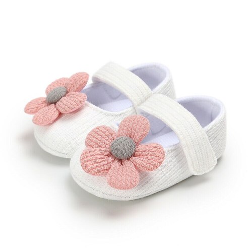 Baby First Walkers Newborn Baby Unisex Soft Sole Crib Shoes Flower Cotton Prewalker Shoes