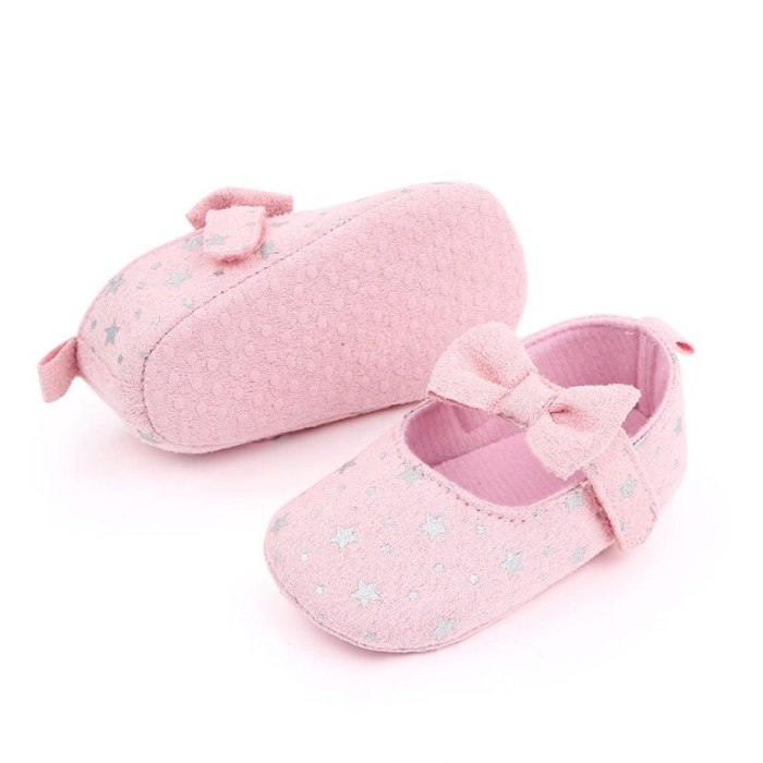 Infant Girl Shoes Star Newborn Baby Prewalker Soft Bottom Anti-slip Bow Princess Crib shoes