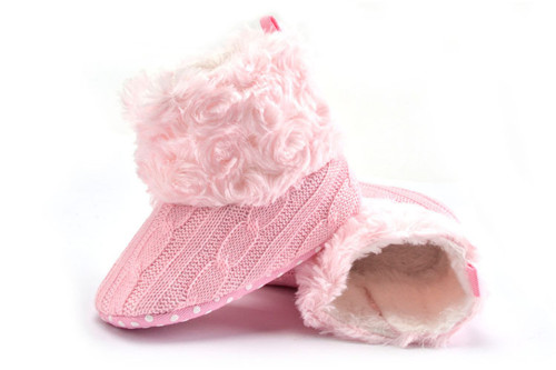 Winter Warm First Walkers Baby Ankle Snow Boots Infant Crochet Knit Fleece Baby Shoes