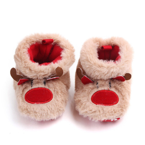 Winter Baby Girls Boys Christmas Elk First Walkers Anti-slip Newborn Shoes