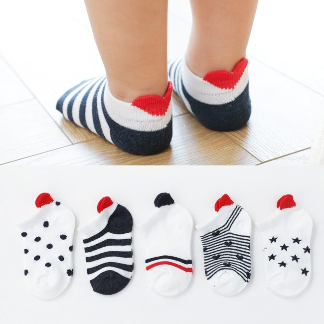 5 Pairs/lot Cute Lovely Short Baby Socks Cotton Mesh Cute Newborn Baby Toddler White Sock