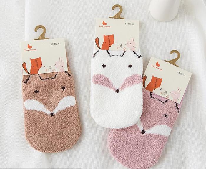 3 Pairs/lot Children's Super Soft Warm Socks Feather Yarn Short Socks