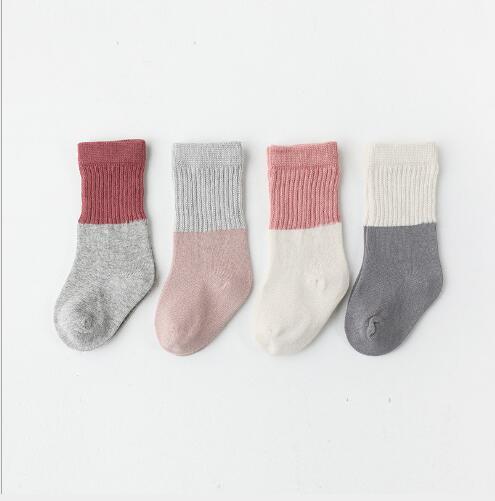 4Pairs/lot baby socks autumn and winter boneless loose mouth baby tube socks