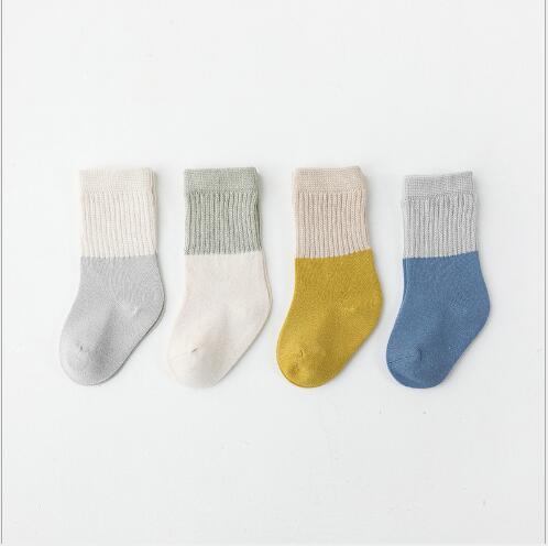 4Pairs/lot baby socks autumn and winter boneless loose mouth baby tube socks