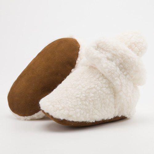 Baby Fleece Booties Soft Infant Toddler Shoes First Walkers Anti-slip Warm Newborn Infant Crib Shoes