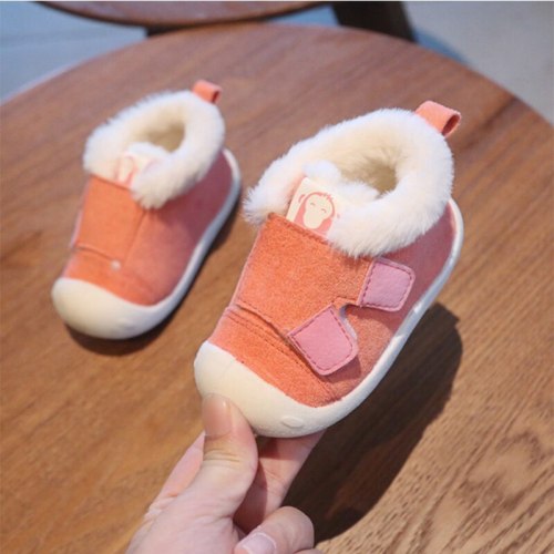 Winter Baby Shoes Sneaker Cotton Soft Anti-Slip Sole Newborn Infant First Walkers Casual Fur Push Toddler Shoes