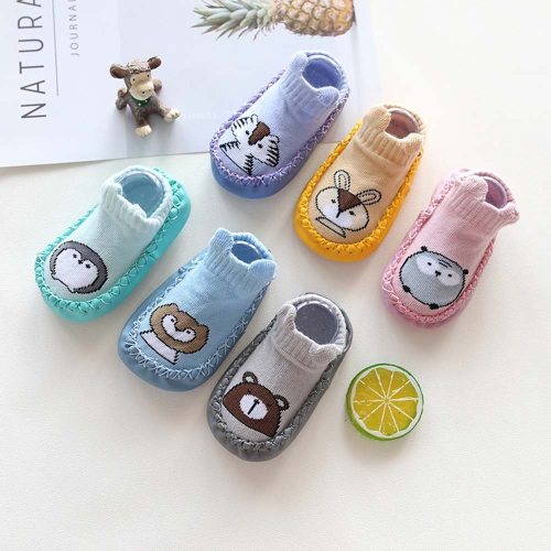 Newborn Baby Socks Cartoon Animal Baby Anti-Slip Socks Slipper Shoes