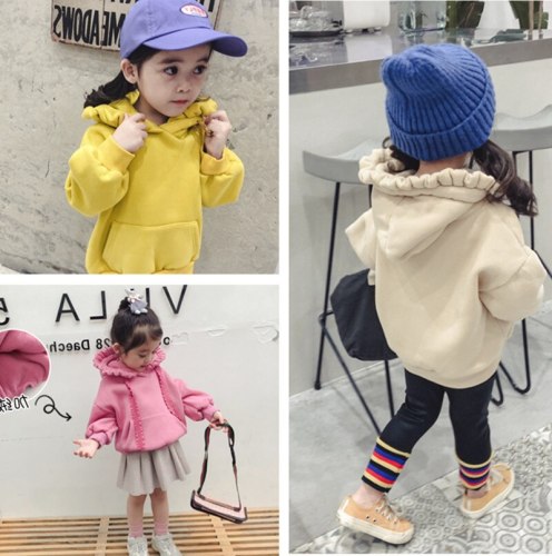 Winter Girls wear floral hoods fleece padded coat children's clothing clothes