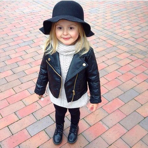 Autumn Winter Baby Girl Kids Outwear Leather Coat Short Clothes Children's Jackets