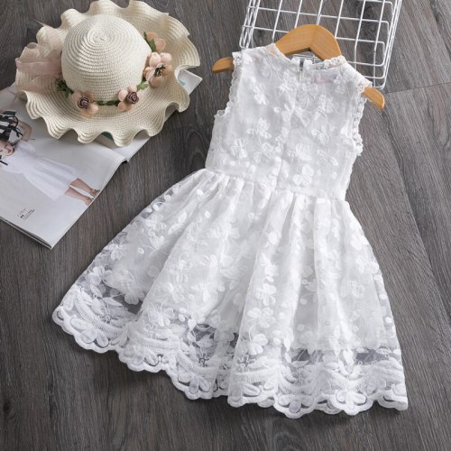 Kids Girls Lace Dress Party And Elegant Floral Princess Prom Bridesmaid Frocks Children's Clothing