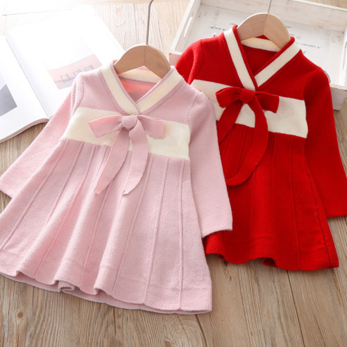 Girls Sweater Dress Long Sleeve Knit Dress Princess Of The Little Girl