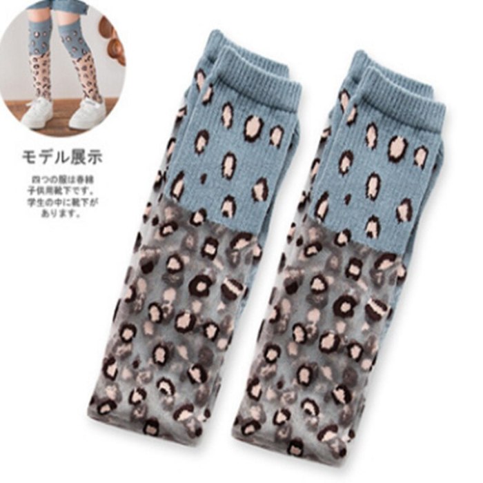 Girl Mesh Socks 4-9 Years Old Cotton Long Leopard Princess Knee Socks Kids Dance Socks