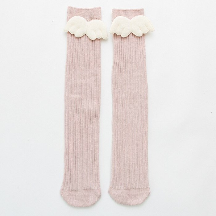 Baby Girls Socks Angel Wing Toddlers Girl Long Soft Cotton Children Sock Solid Knee High Socks