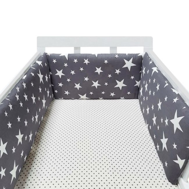 Baby nursery Nordic Stars Design Baby Bed Thicken Bumper One-piece Crib Around Cushion Cot Protector Pillows
