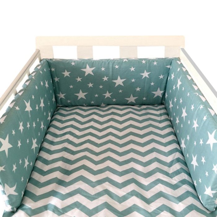 Baby nursery Nordic Stars Design Baby Bed Thicken Bumper One-piece Crib Around Cushion Cot Protector Pillows