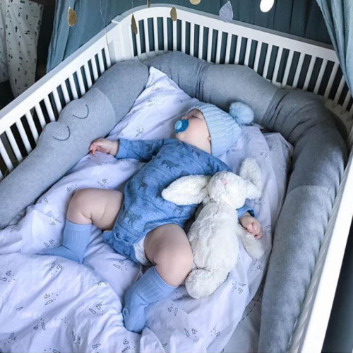 185cm Newborn Baby Bed Bumper Children Crocodile Pillow Bumper Infant Crib Fence Cotton Cushion