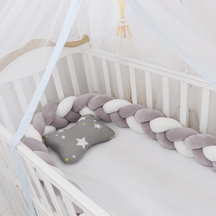 1M/2M/3M Baby Crib Bumper Protector Cot Bumpers Baby Bed Bumper Knot Infant Room Decor
