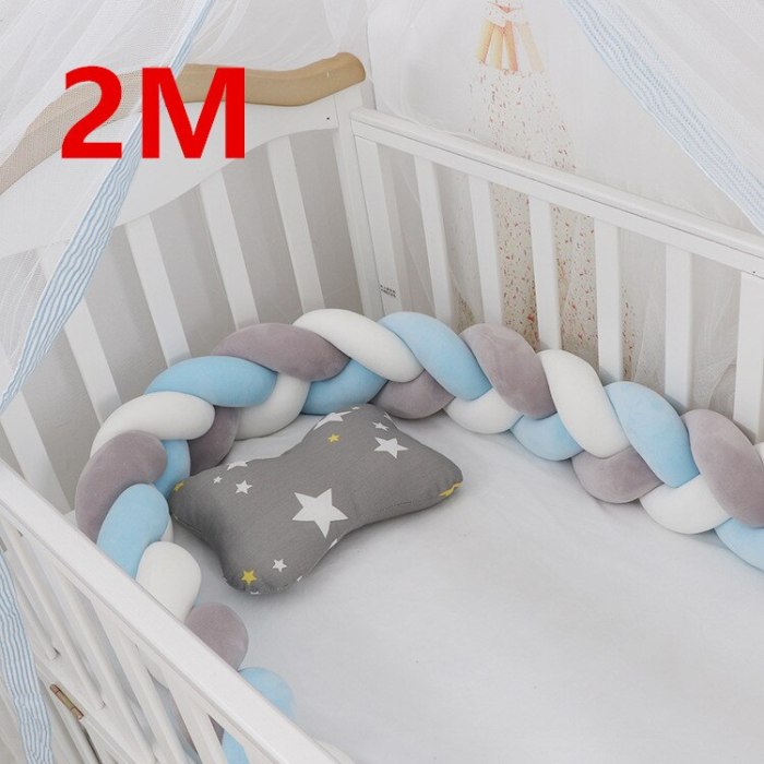 1M/2M/3M Baby Crib Bumper Protector Cot Bumpers Baby Bed Bumper Knot Infant Room Decor