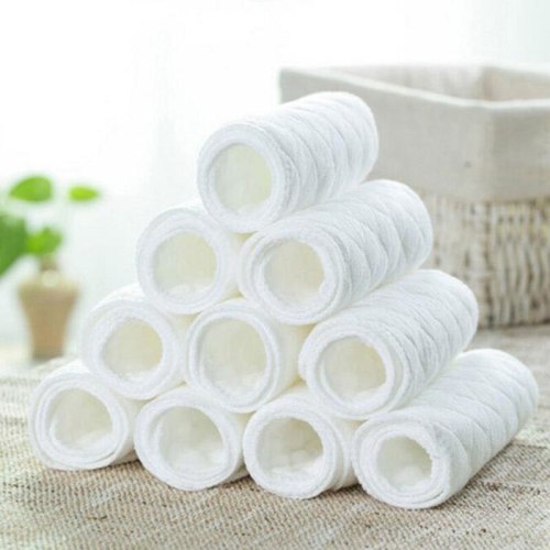 6 Pcs Baby Nappies Reusable Baby Infant Newborn Cloth Eco-friendly Diaper Nappy Liners Insert 3 Layers Cotton