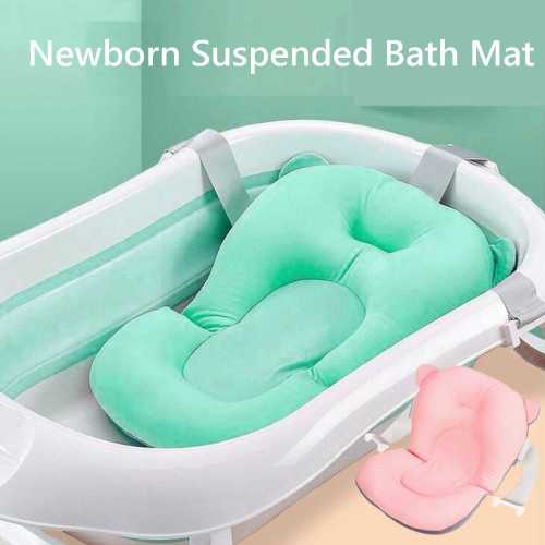 Portable Newborn Bath Seat Support Mat Baby Bath Pad Chair Safety Pillow Infant Anti-Slip Comfort Bath Cushion Mat