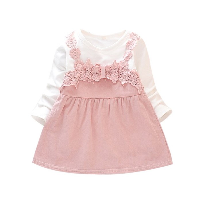 Dress Infant Baby Clothes Girl Lace Princess Party Long Sleeve Dress Baby Girls Dresses 6M- 3T