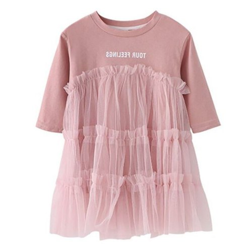 Baby Girls Sweet Print Patchwork Dress For Girls Kids Children Sundress