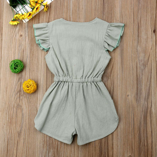 Baby Girls Ruffles Sleeve Romper Kids One Piece Jumpsuit Outfits Toddler Clothes Sunsuit