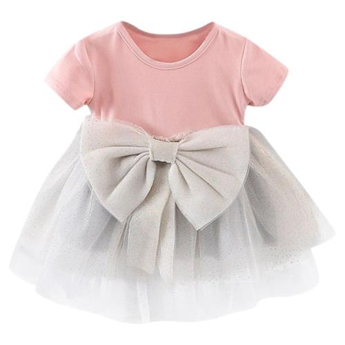 Dress For Girls Solid Bow Dresses Princess Party Dress Girls Sequin Princess Dresses
